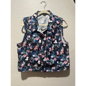 Ronson jean floral vest Size XL